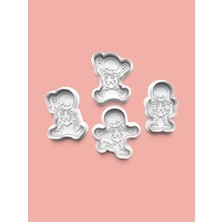 Aktastore Iskelet Kurabiye Kalıbı ve Şeker Hamuru Kalıbı 4'lü Set