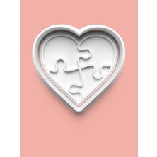Aktastore Puzzle Temalı Kalp Kurabiye Kalıbı ve Şeker Hamuru Kalıbı