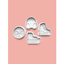 Aktastore Kış Mevsimi Kurabiye Kalıbı ve Şeker Hamuru Kalıbı 4'lü Set