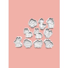 Aktastore Çiftlik Hayvanları Kurabiye Kalıbı ve Şeker Hamuru Kalıbı 10'lu Set