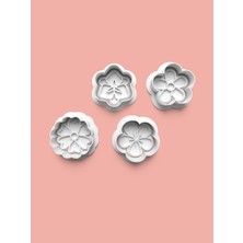 Aktastore Çiçekler Kurabiye Kalıbı ve Şeker Hamuru Kalıbı 4'lü Set