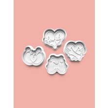 Aktastore Aile Teması Kurabiye Kalıbı ve Şeker Hamuru Kalıbı 4'lü Set