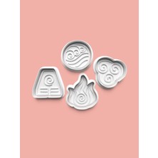 Aktastore Dörtlü Element Kurabiye Kalıbı ve Şeker Hamuru Kalıbı 4'lü Set