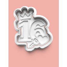 Aktastore On Altı Yaş Doğum Günü Kurabiye Kalıbı ve Şeker Hamuru Kalıbı - 16 Rakamı