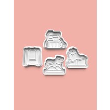 Aktastore Oyun Parkı Kurabiye Kalıbı ve Şeker Hamuru Kalıbı 4'lü Set