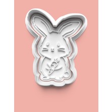 Aktastore Sevimli Havuç Yiyen Tavşan Kurabiye Kalıbı ve Şeker Hamuru Kalıbı