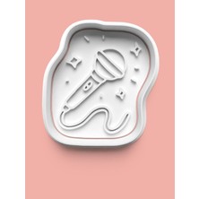 Aktastore Parti Temalı Mikrofon Figürü Kurabiye Kalıbı ve Şeker Hamuru Kalıbı