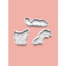 Aktastore Tilki Figürü Kurabiye Kalıbı ve Şeker Hamuru Kalıbı 3'lü Set