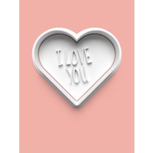 Aktastore I Love You Kalp Kurabiye Kalıbı ve Şeker Hamuru Kalıbı