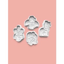 Aktastore Aztek Antik Hayvan Figürleri Kurabiye Kalıbı ve Şeker Hamuru Kalıbı 4'lü Set