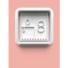 Aktastore Kareli 8 Numara Figürü Kurabiye Kalıbı ve Şeker Hamuru Kalıbı - Sekiz Rakamı