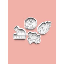 Aktastore Astronomi Kurabiye Kalıbı ve Şeker Hamuru Kalıbı 4'lü Set