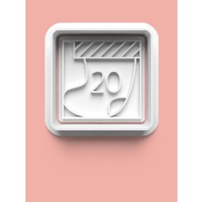 Aktastore Kareli 20 Numara Figürü Kurabiye Kalıbı ve Şeker Hamuru Kalıbı - Yirmi Rakamı