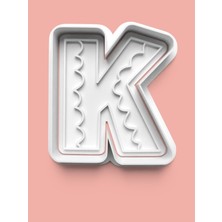 Aktastore Desenli K Harfi Kurabiye Kalıbı ve Şeker Hamuru Kalıbı
