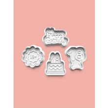 Aktastore 18 Yaş Doğum Günü Kurabiye Kalıbı ve Şeker Hamuru Kalıbı 4'lü Set