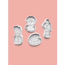 Aktastore Ressamcılık Kurabiye Kalıbı ve Şeker Hamuru Kalıbı 4'lü Set