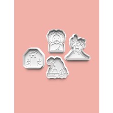 Aktastore Antik Çağı Kurabiye Kalıbı ve Şeker Hamuru Kalıbı 4'lü Set