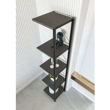 5 Raflı Metal Köşe Kitaplık Dekoratif Aksesuar Rafı Çiçeklik Salon Dekoratif Çok Amaçlı Raf