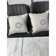 Dantel Detaylı Krem Dekoratif Kırlent Kılıfı – El Işlemeli Vintage Yastık Kılıfı 40X40 cm
