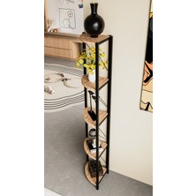 5 Raflı Metal Köşe Kitaplık Rafı Dekoratif Aksesuar Rafı Salon Dekoratif Raf Çiçeklik