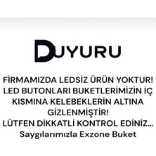 LED Işıklı Büyük Boy Mor Lila Kelebek Buketi Kalıcı Hediye Anneye Sevgiliye Arkadaşa