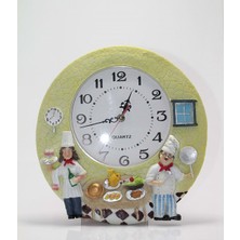 Duvara Asmalı Aşcı Tasarımlı Polyester Saat 29 cm