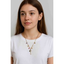 Charm Detayli Anahtarli Çelik Kolye