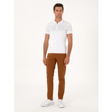 Cacharel Erkek Açık Kahverengi Slim Fit Pamuk Karışımlı Kanvas Pantolon 50248807-VR002
