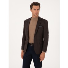 Cacharel Kahverengi Slim Fit Yün Karışımlı Ceket 50292488 VR029