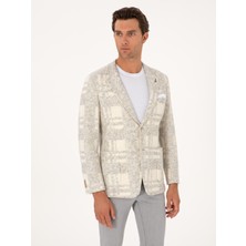 Cacharel Erkek Beyaz Slim Fit Yün Karışımlı Flanel Ceket 50272733-VR013