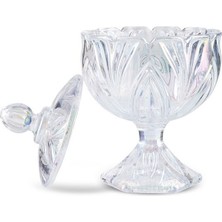 Elmas Ayaklı Cam Şekerlik - Sunumluk - Lokumluk 32 cm