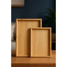 2'li Bambu Dikdörtgen Sunum Tepsisi 25X35 & 20X30 cm