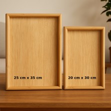 2'li Bambu Dikdörtgen Sunum Tepsisi 25X35 & 20X30 cm