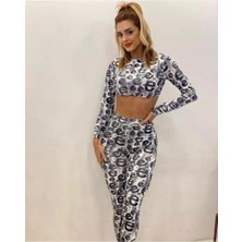 Pink Life Varak Baskılı Janjan Kadife İkili Takım