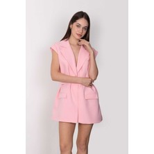 Rawea Kemerli Şal Yaka Blazer Yelek - Oversize & Pamuklu