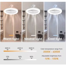 Kumandalı 3 Renk Işıklı Dimmer Aydınlatma Yüksek Hızda Pervane Tavan Vantilatörü E27 Duy Tak Kullan