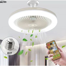 Kumandalı 3 Renk Işıklı Dimmer Aydınlatma Yüksek Hızda Pervane Tavan Vantilatörü E27 Duy Tak Kullan