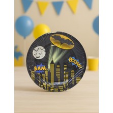Yarasa Batman Temalı Tabak Karton Doğum Günü Tabağı 8'li