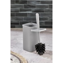 Line Çizgili Plastik Tuvalet Fırçası - Klozet Fırçası