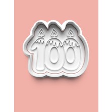 Aktastore Mum Figürlü Yüz Rakamı Kurabiye Kalıbı ve Şeker Hamuru Kalıbı - 100 Numara