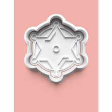 Aktastore Kovboy Temalı Şerif Yıldızı Rozeti Figürü Kurabiye Kalıbı ve Şeker Hamuru Kalıbı