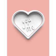 Aktastore You And Me Yazılı Kalp Kurabiye Kalıbı ve Şeker Hamuru Kalıbı