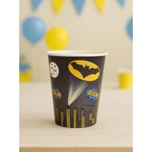 Yarasa Batman Temalı Bardak Karton Doğum Günü Bardağı 8'li