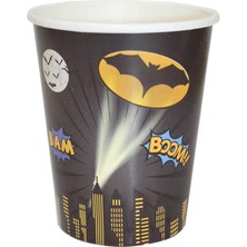 Yarasa Batman Temalı Bardak Karton Doğum Günü Bardağı 8'li