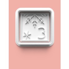 Aktastore Kareli 3 Numara Figürü Kurabiye Kalıbı ve Şeker Hamuru Kalıbı - Üç Rakamı