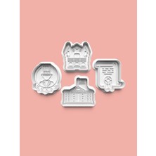 Aktastore President Kurabiye Kalıbı ve Şeker Hamuru Kalıbı 4'lü Set