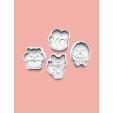 Aktastore Hayvan Figürleri Kurabiye Kalıbı ve Şeker Hamuru Kalıbı 4'lü Set