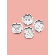 Aktastore Doğum Günü Kurabiye Kalıbı ve Şeker Hamuru Kalıbı 4'lü Set