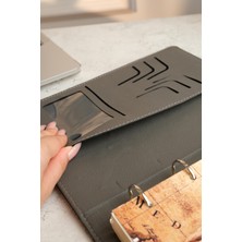 Taşkutu Ajanda - Organizer Özel Kot Deriden 14 x 21 cm