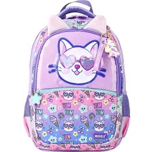 Muggle MU-5802 Purple Cat Kulak Detaylı 3 Gözlü Sırt Çantası Mor